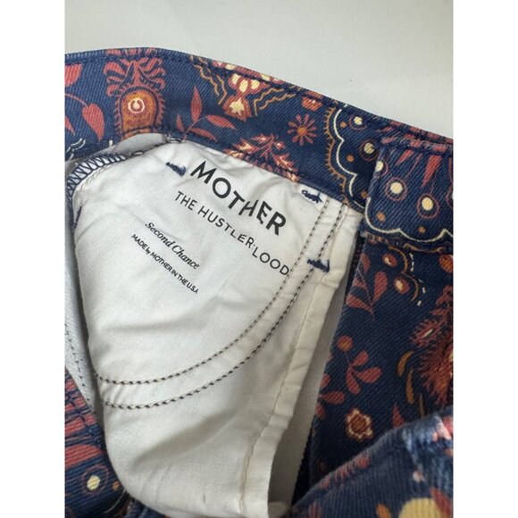 NEW MOTHER Hustler Flood Jeans in Henna Happiness Paisley Stretch Size 24 - Picture 9 of 9